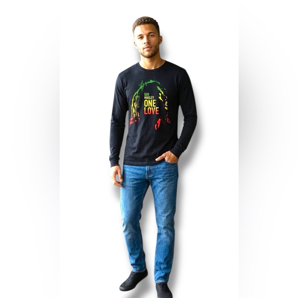 Bob Marley NWOT One Love Long Sleeve T-shirt Movie Exclusive Blac- Medium Unisex